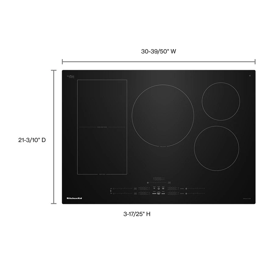 30" Temp Cook™ Induction Cooktop with 5 Cooking Zones KCIT730SBL