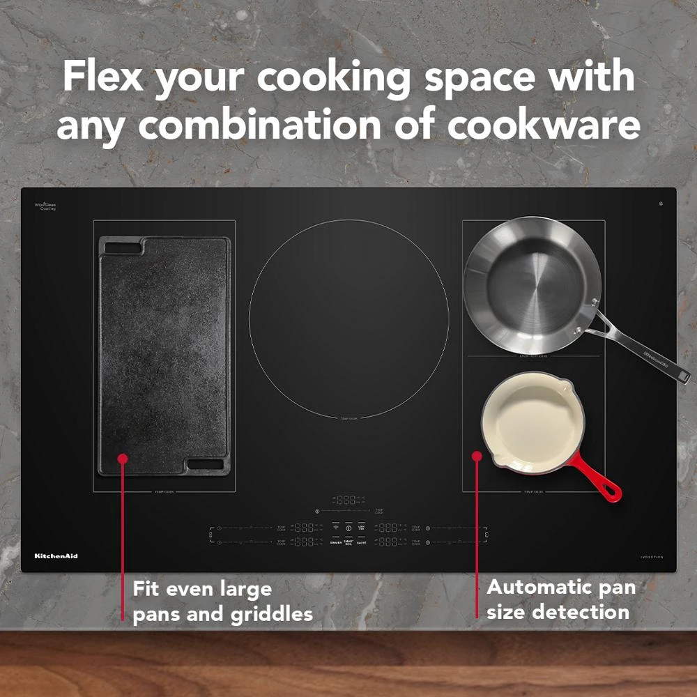 36" Temp Cook™ Induction Cooktop with 5 Cooking Zones KCIT736SBL