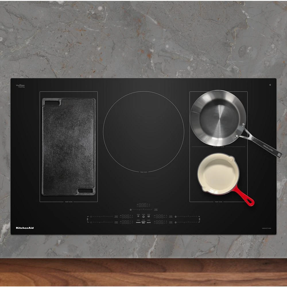 36" Temp Cook™ Induction Cooktop with 5 Cooking Zones KCIT736SBL