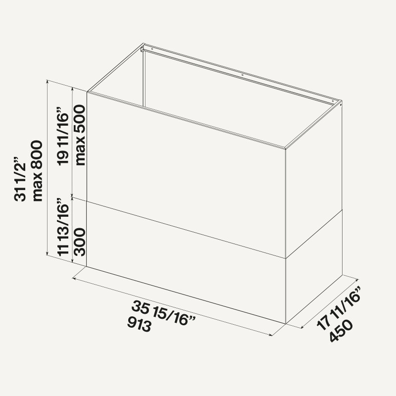 Zeus Outdoor Stainless steel Chimney 36" KCPHN001IF