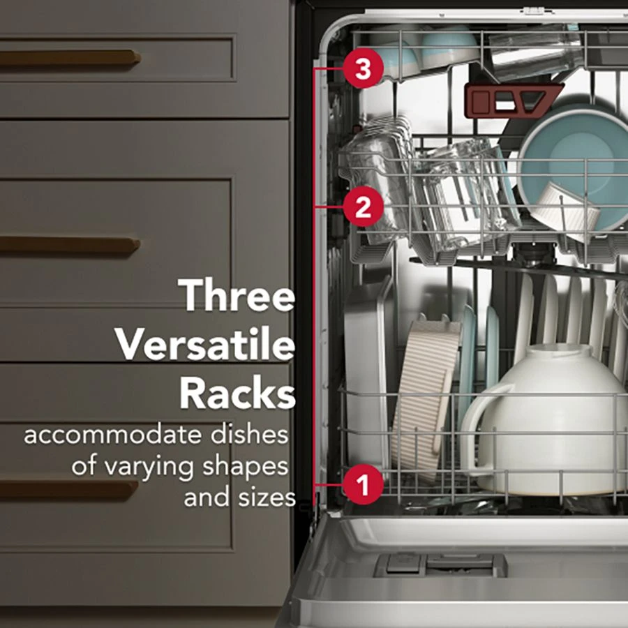 Third Level Jet Rack Dishwasher with 40+ Total Wash Jets 41 dBA KDFS324SJP