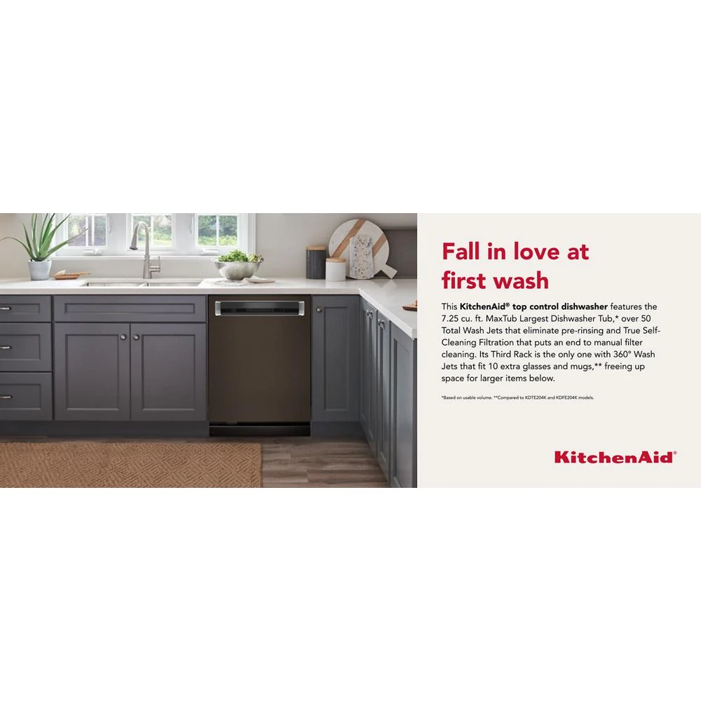 360° Max Jets™ Third Rack Dishwasher with Fan-Enabled ProDry™ System, 44 dBA KDPM604KBS