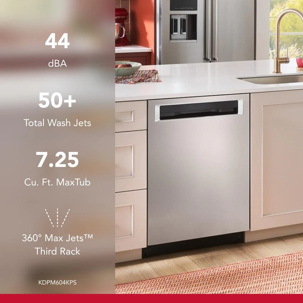 360° Max Jets™ Third Rack Dishwasher with Fan-Enabled ProDry™ System, 44 dBA KDPM604KPS