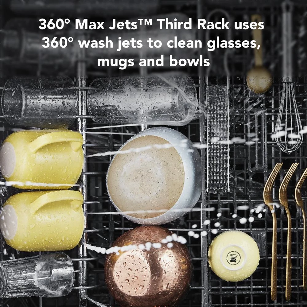 360° Max Jets™ Third Rack Dishwasher with Stainless Steel Third Rack Wash Jets, 44 dBA KDPM804KPS