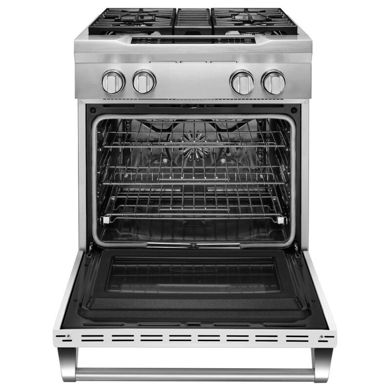 30" 4-Burner Dual Fuel Freestanding Range, Commercial-Style KDRS407VMW