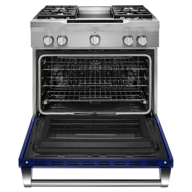 36'' 4-Burner with Griddle, Dual Fuel Freestanding Range, Commercial-Style KDRS463VBU