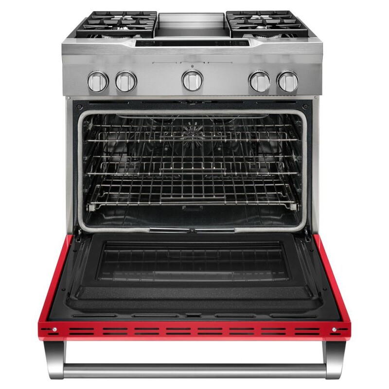36'' 4-Burner with Griddle, Dual Fuel Freestanding Range, Commercial-Style KDRS463VSD