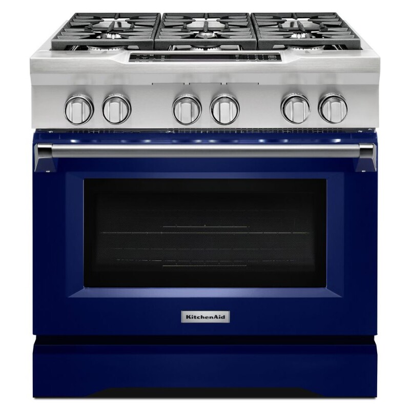 36" 6-Burner Dual Fuel Freestanding Range, Commercial-Style KDRS467VBU