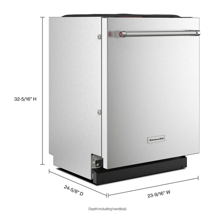 39 dBA PrintShield Finish Flush-to-Cabinet Dishwasher with FreeFlex™ Fit Third Level Rack KDTF924PPS