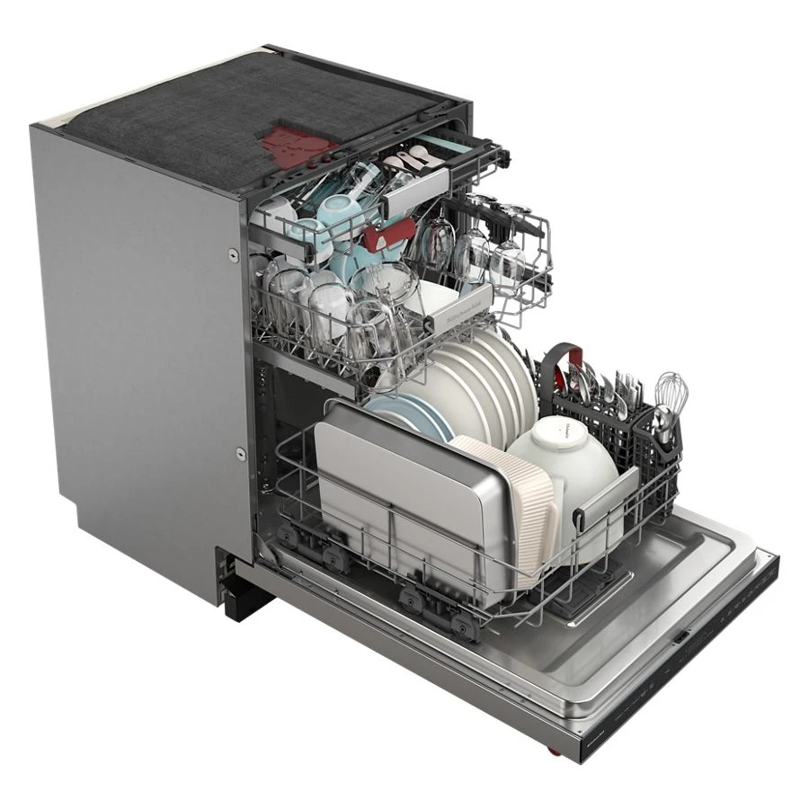 39 dBA PrintShield Finish Flush-to-Cabinet Dishwasher with FreeFlex™ Fit Third Level Rack KDTF924PPS