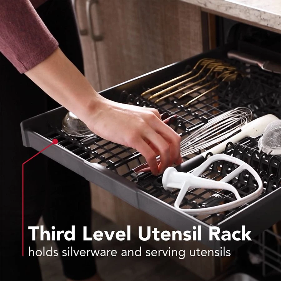 Kitchenaid® Third Level Utensil Rack Dishwasher With 30+ Total Wash Jets In Printshield™ Finish 47 Dba KDTS224SPS