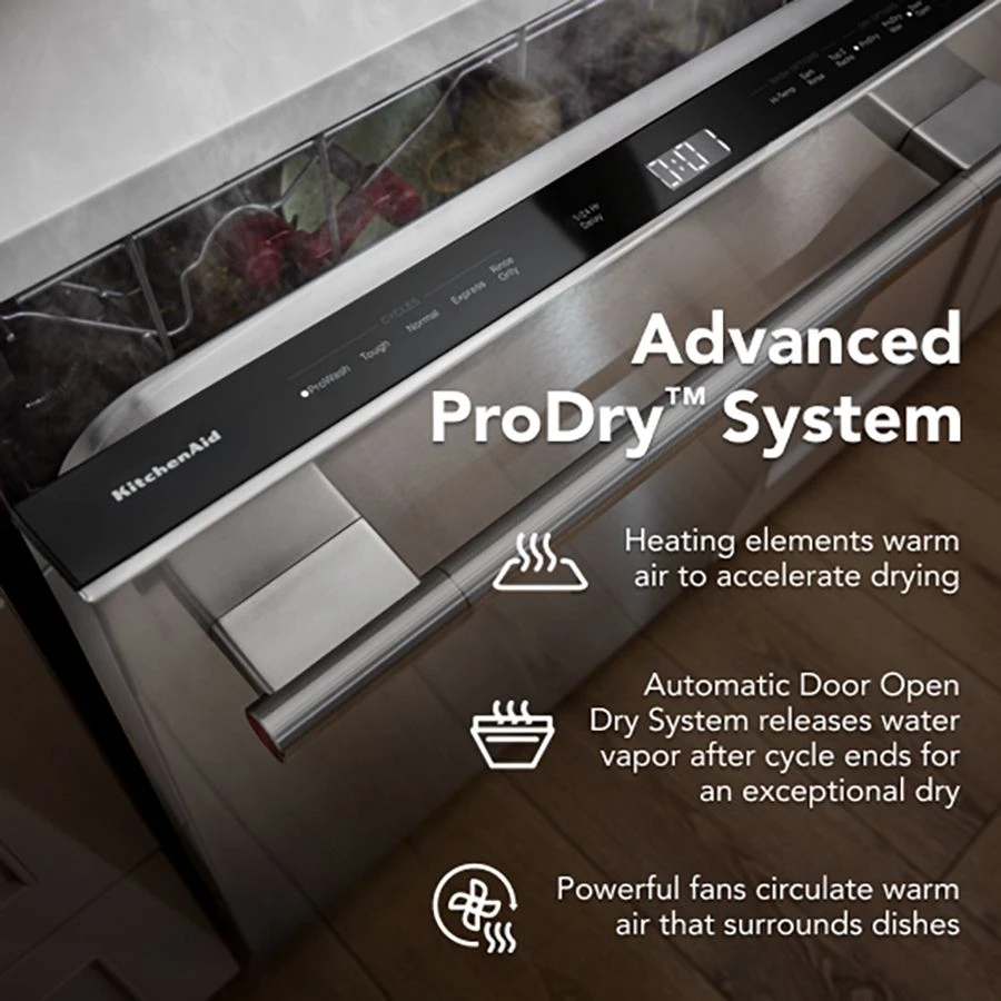 Kitchenaid® 360° Max Jets™ Third Rack Dishwasher With Advanced Prodry™ System, 44 Dba KDTS624SBE