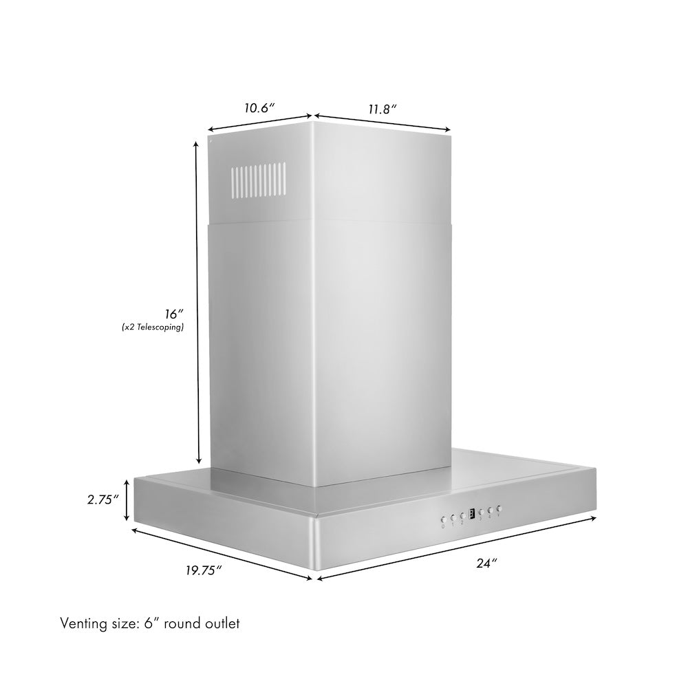 Convertible Vent Wall Mount Range Hood (KE) - 24 Inch KE24