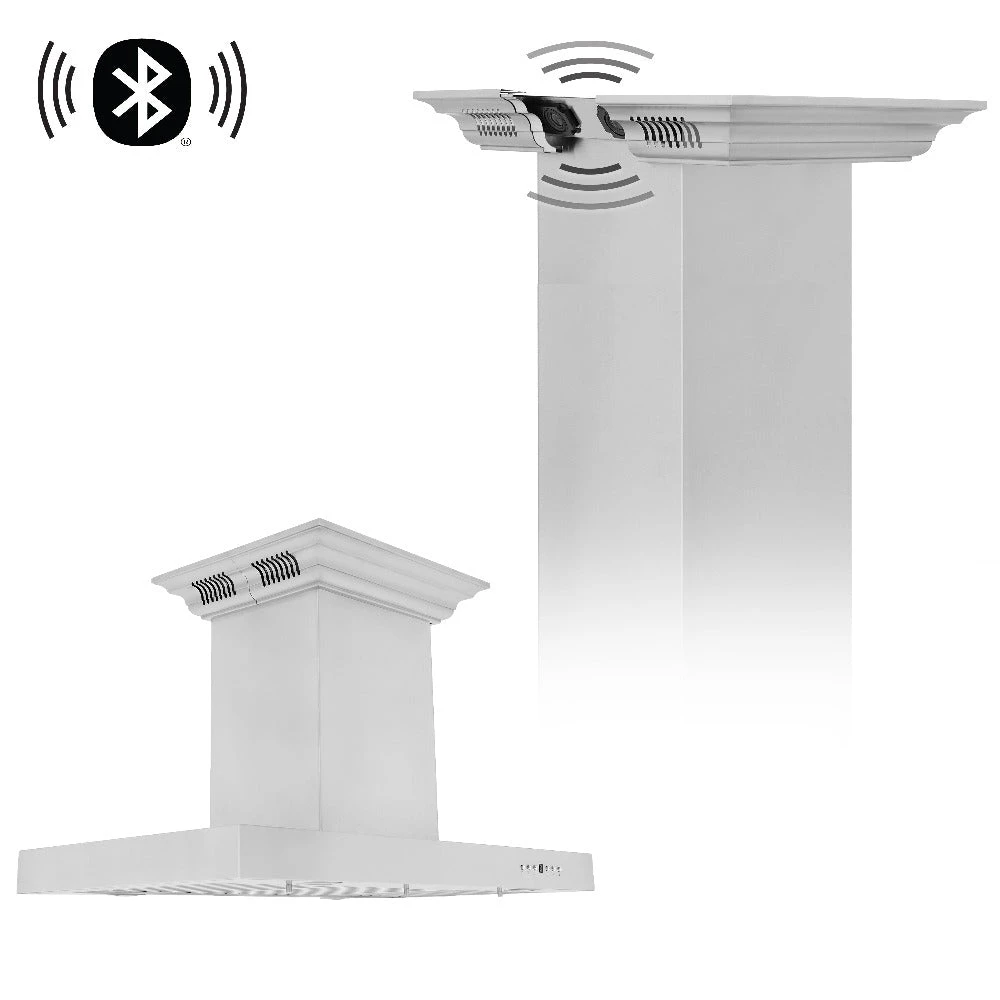 36 in. CrownSound™ Ducted Vent Island Mount Range Hood KE2ICRNBT36