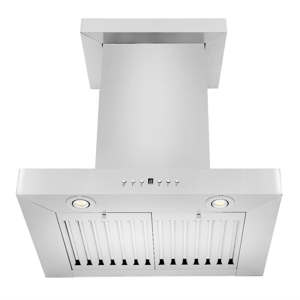 42" Convertible Vent Wall Mount Range Hood with Crown Molding KECRN42