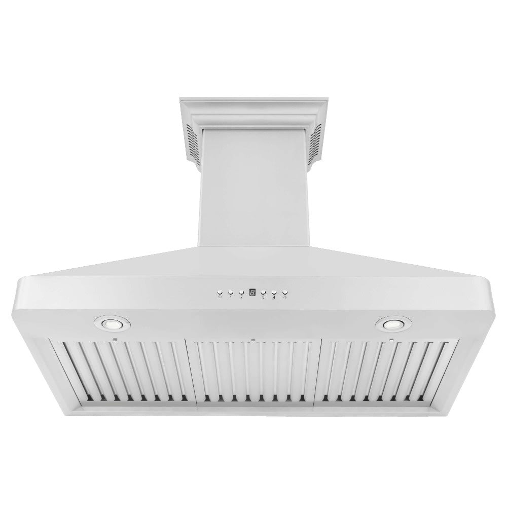 30"CrownSoundDucted Vent Wall Mount Range Hood in Stainless Steel with Built-in Bluetooth Speakers KF2CRNBT30