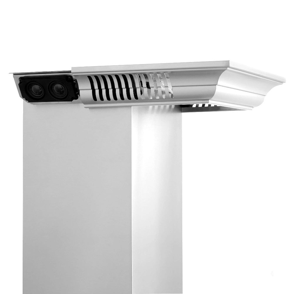 30"CrownSoundDucted Vent Wall Mount Range Hood in Stainless Steel with Built-in Bluetooth Speakers KF2CRNBT30