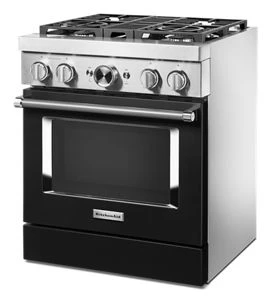 KitchenAid® 30'' Smart Commercial-Style Dual Fuel Range with 4 Burners KFDC500JBK