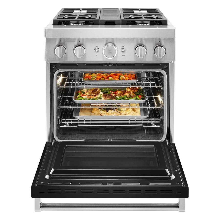 30'' Smart Commercial-Style Dual Fuel Range with 4 Burners KFDC500JBK
