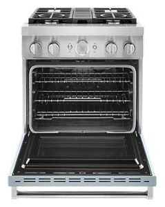 KitchenAid® 30'' Smart Commercial-Style Dual Fuel Range with 4 Burners KFDC500JMB