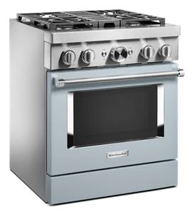 KitchenAid® 30'' Smart Commercial-Style Dual Fuel Range with 4 Burners KFDC500JMB