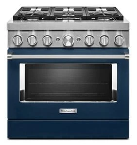 KitchenAid® 36'' Smart Commercial-Style Dual Fuel Range with 6 Burners KFDC506JIB