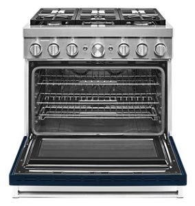 KitchenAid® 36'' Smart Commercial-Style Dual Fuel Range with 6 Burners KFDC506JIB