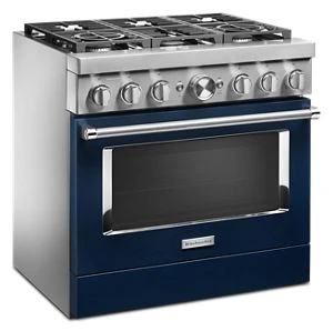 KitchenAid® 36'' Smart Commercial-Style Dual Fuel Range with 6 Burners KFDC506JIB