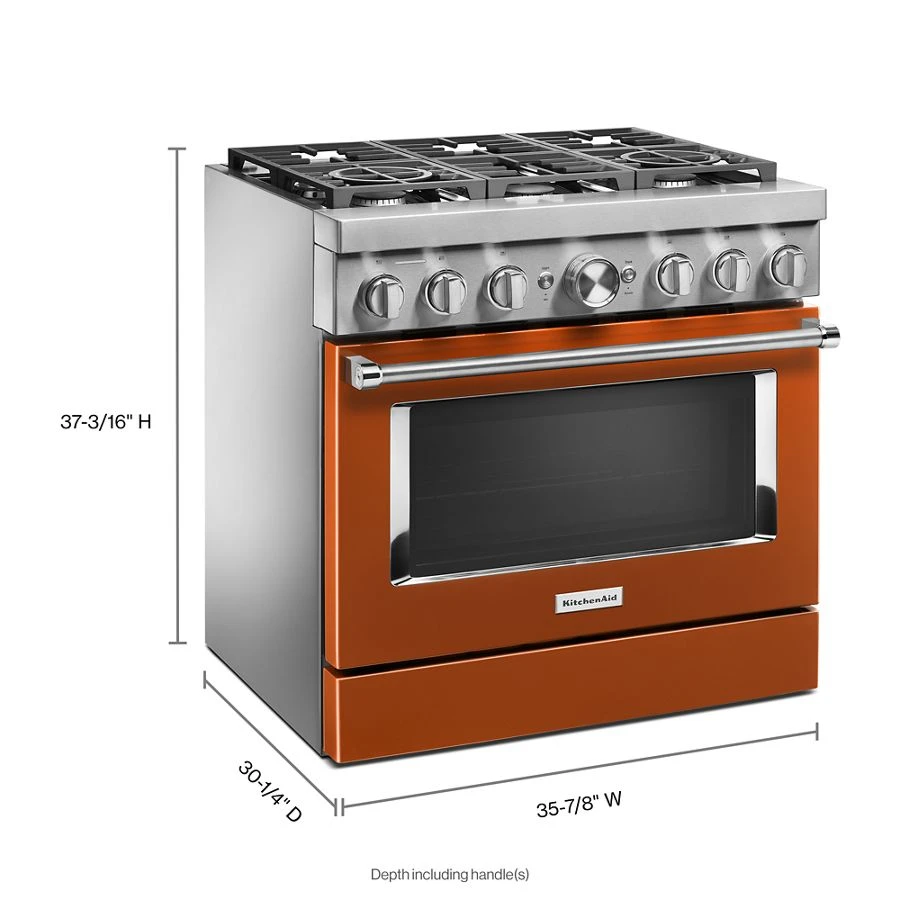 36'' Smart Commercial-Style Dual Fuel Range with 6 Burners KFDC506JSC