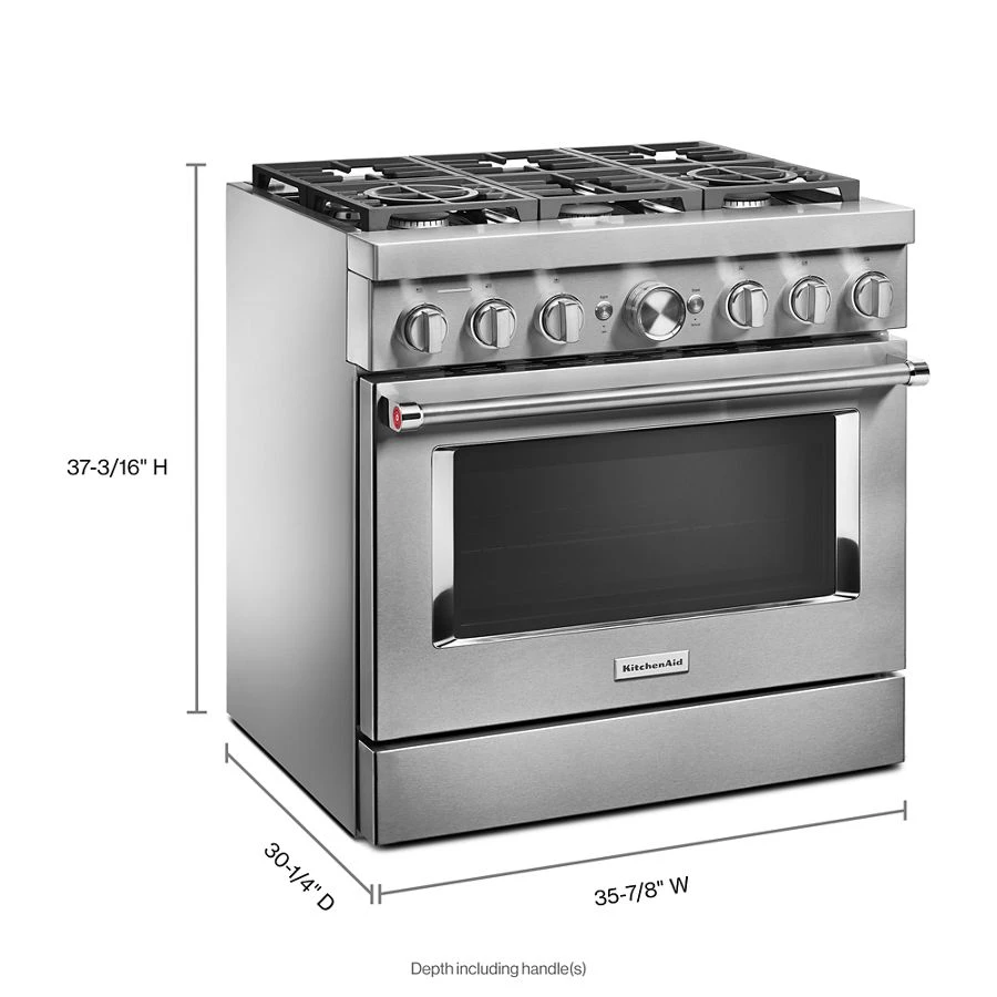 Kitchenaid® 36'' Smart Commercial-style Dual Fuel Range With 6 Burners KFDC506JSS