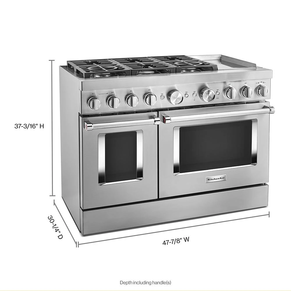 48'' Smart Commercial-Style Dual Fuel Range with Griddle KFDC558JSS
