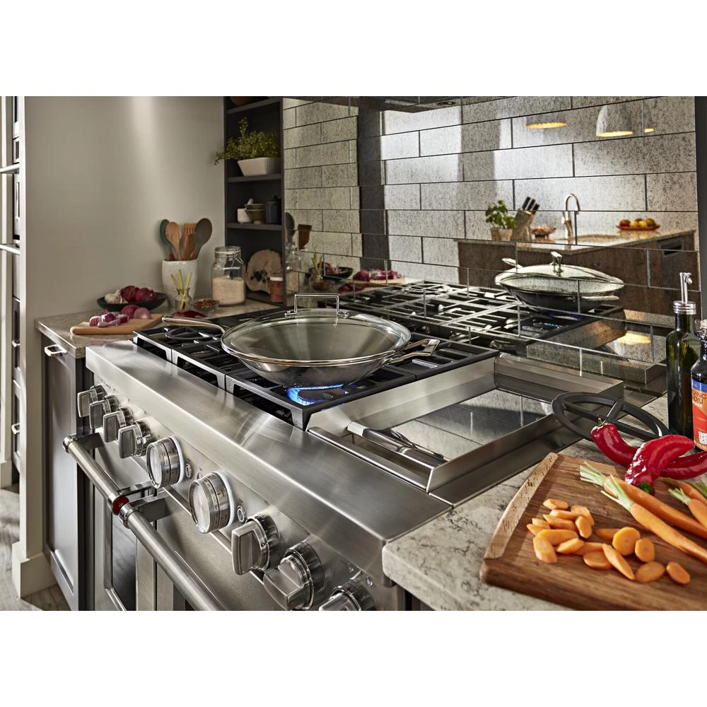 48'' Smart Commercial-Style Dual Fuel Range with Griddle KFDC558JSS