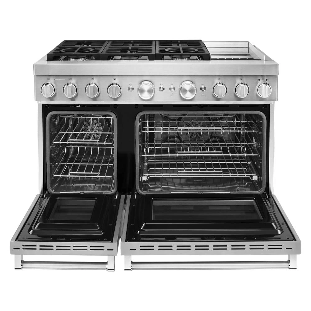48'' Smart Commercial-Style Dual Fuel Range with Griddle KFDC558JSS
