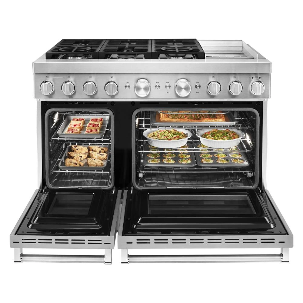 48'' Smart Commercial-Style Dual Fuel Range with Griddle KFDC558JSS