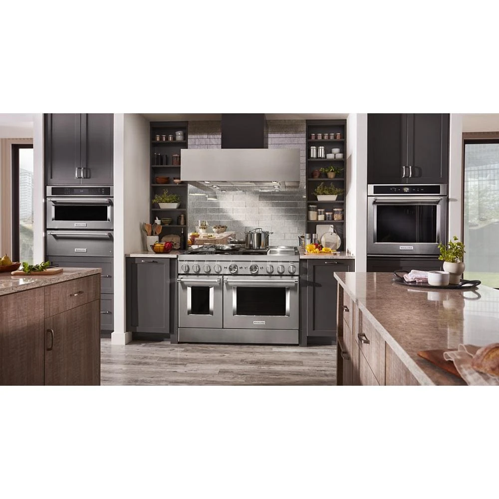 48'' Smart Commercial-Style Dual Fuel Range with Griddle KFDC558JSS