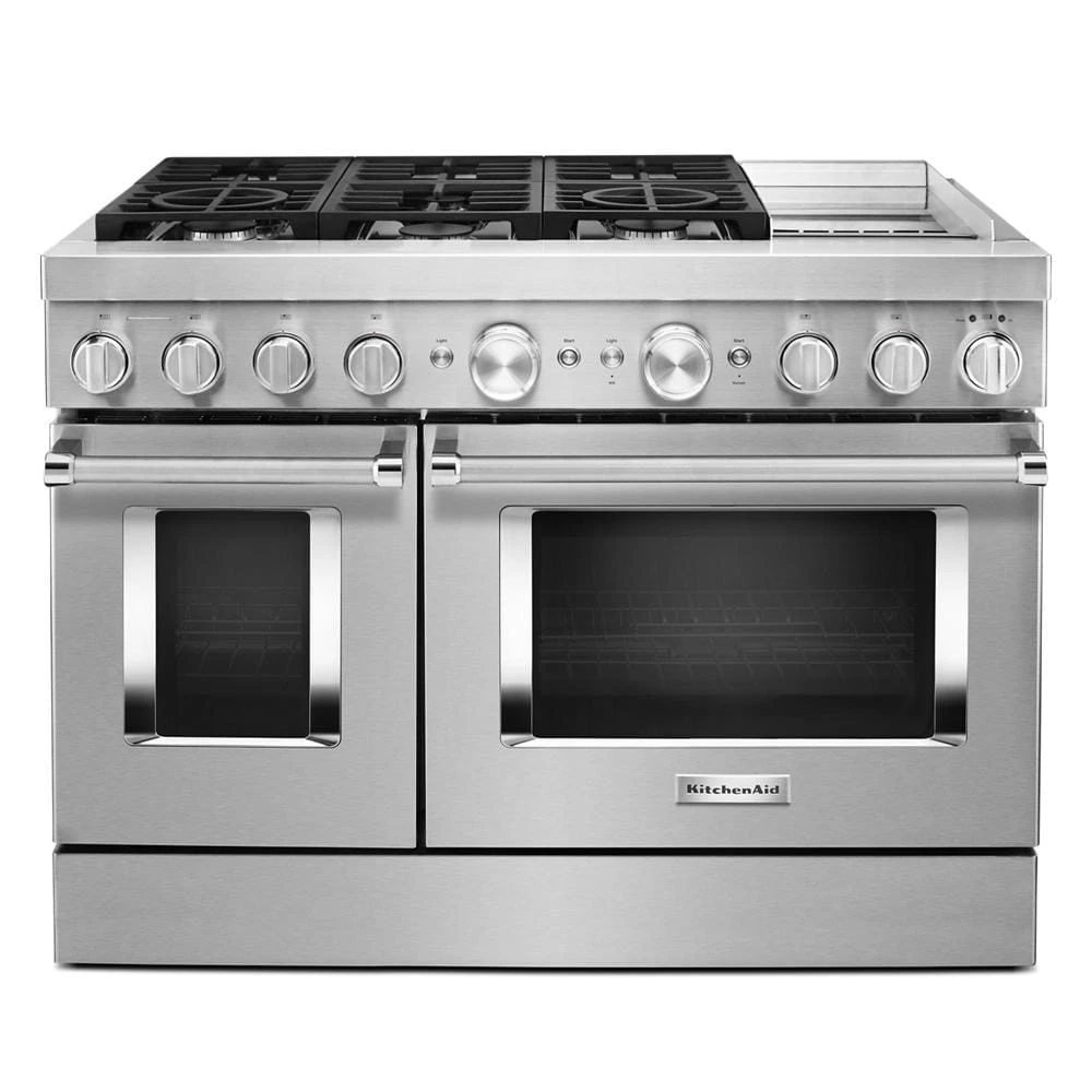 48'' Smart Commercial-Style Dual Fuel Range with Griddle KFDC558JSS