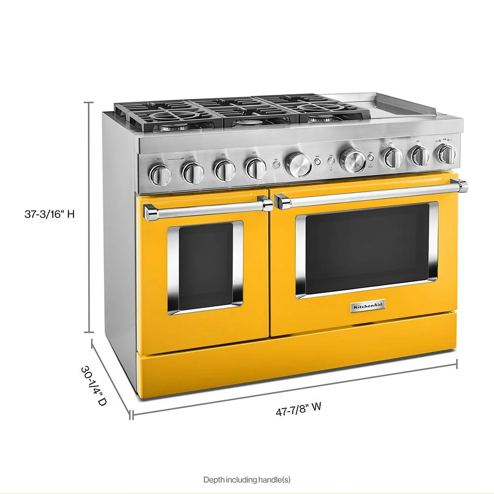 48'' Smart Commercial-Style Dual Fuel Range with Griddle KFDC558JYP