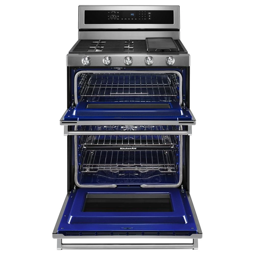 30" 5 Burner Dual Fuel Double Oven Convection Range KFDD500ESS