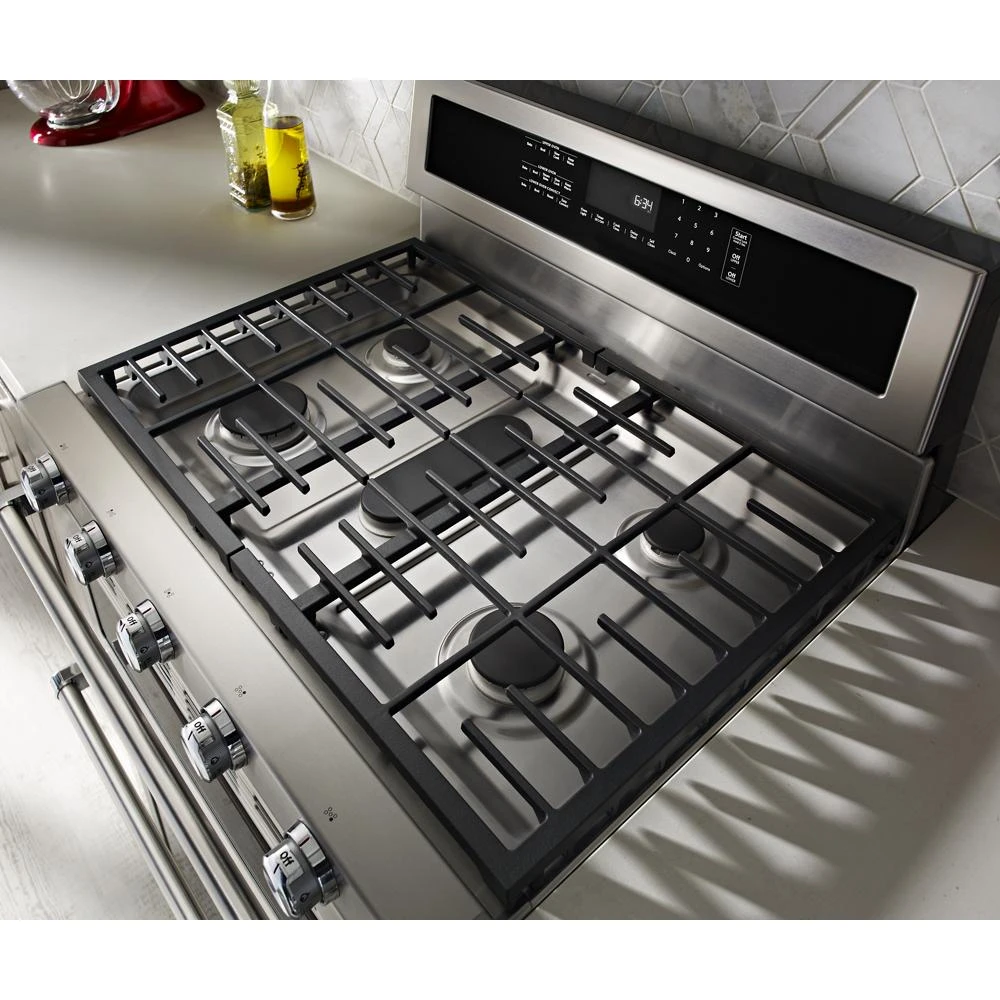 30" 5 Burner Dual Fuel Double Oven Convection Range KFDD500ESS