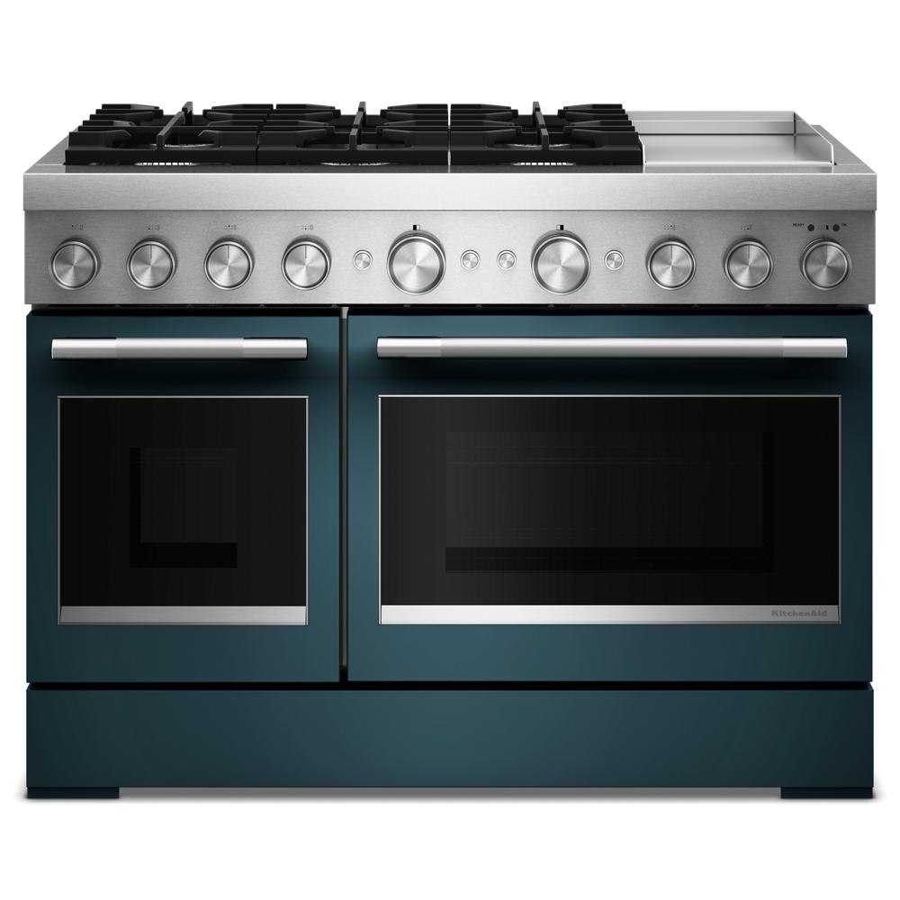 48-Inch 6 Burner Commercial-Style Dual Fuel Range with Griddle KFDD948SAG