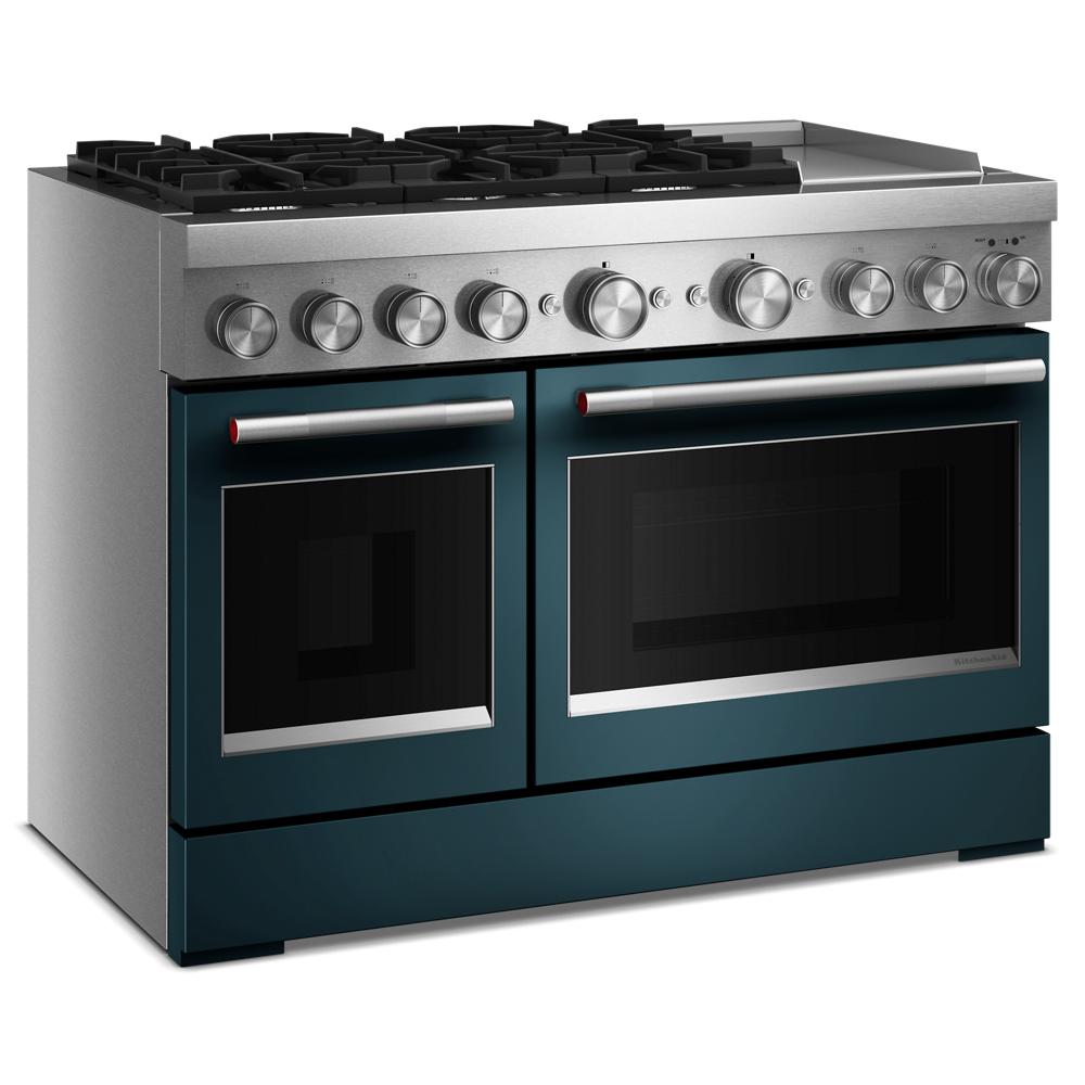 48-Inch 6 Burner Commercial-Style Dual Fuel Range with Griddle KFDD948SAG
