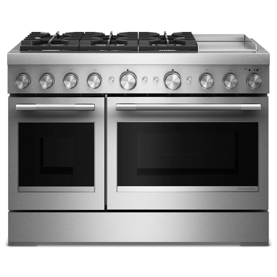 48-Inch 6 Burner Commercial-Style Dual Fuel Range with Griddle KFDD948SSS