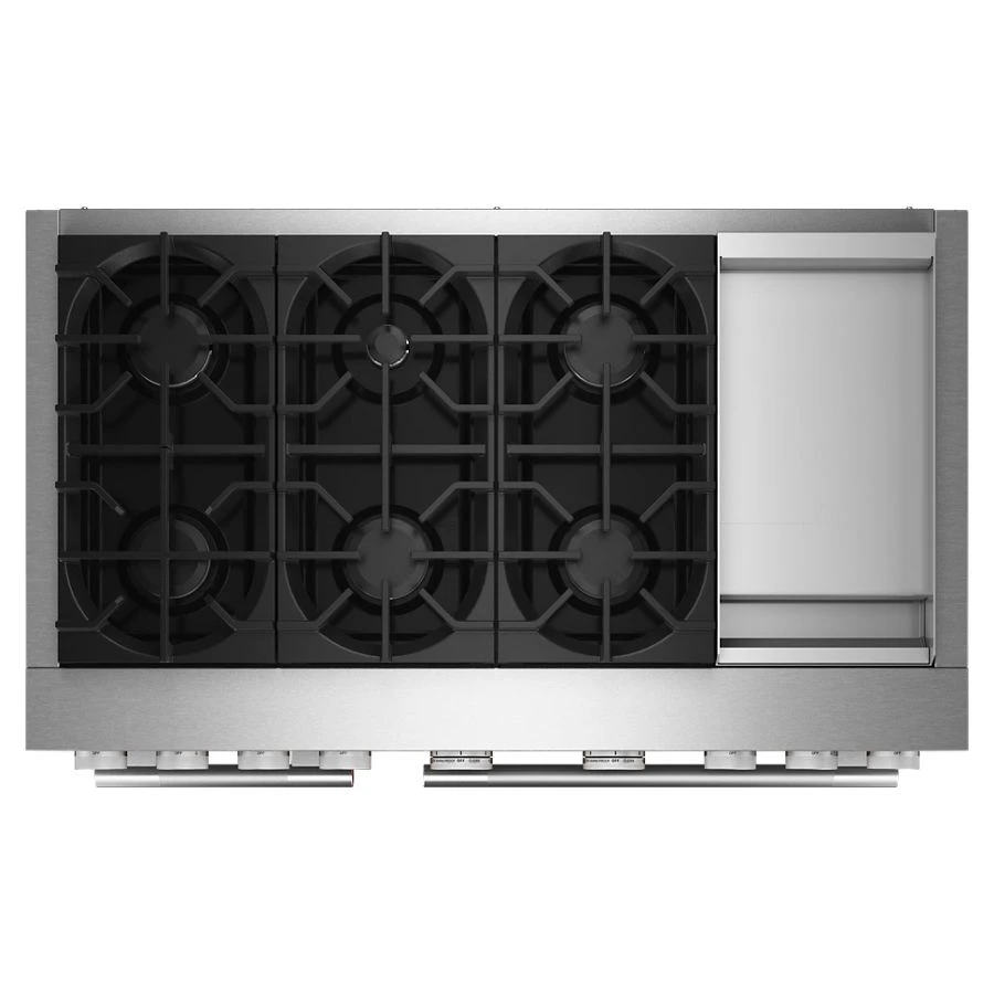 48-Inch 6 Burner Commercial-Style Dual Fuel Range with Griddle KFDD948SSS