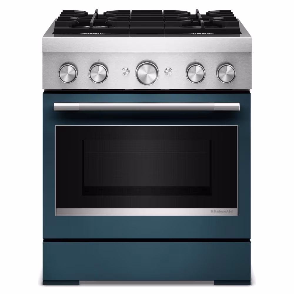 30-Inch 4 Burner Commercial-Style Dual Fuel Range with No Preheat Air Fry Mode KFDS930SAG