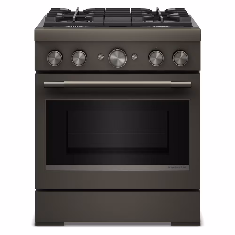 30-Inch 4 Burner Commercial-Style Dual Fuel Range with No Preheat Air Fry Mode KFDS930SBE