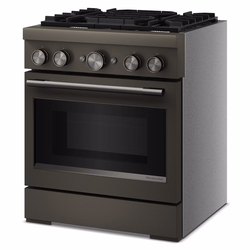 30-Inch 4 Burner Commercial-Style Dual Fuel Range with No Preheat Air Fry Mode KFDS930SBE