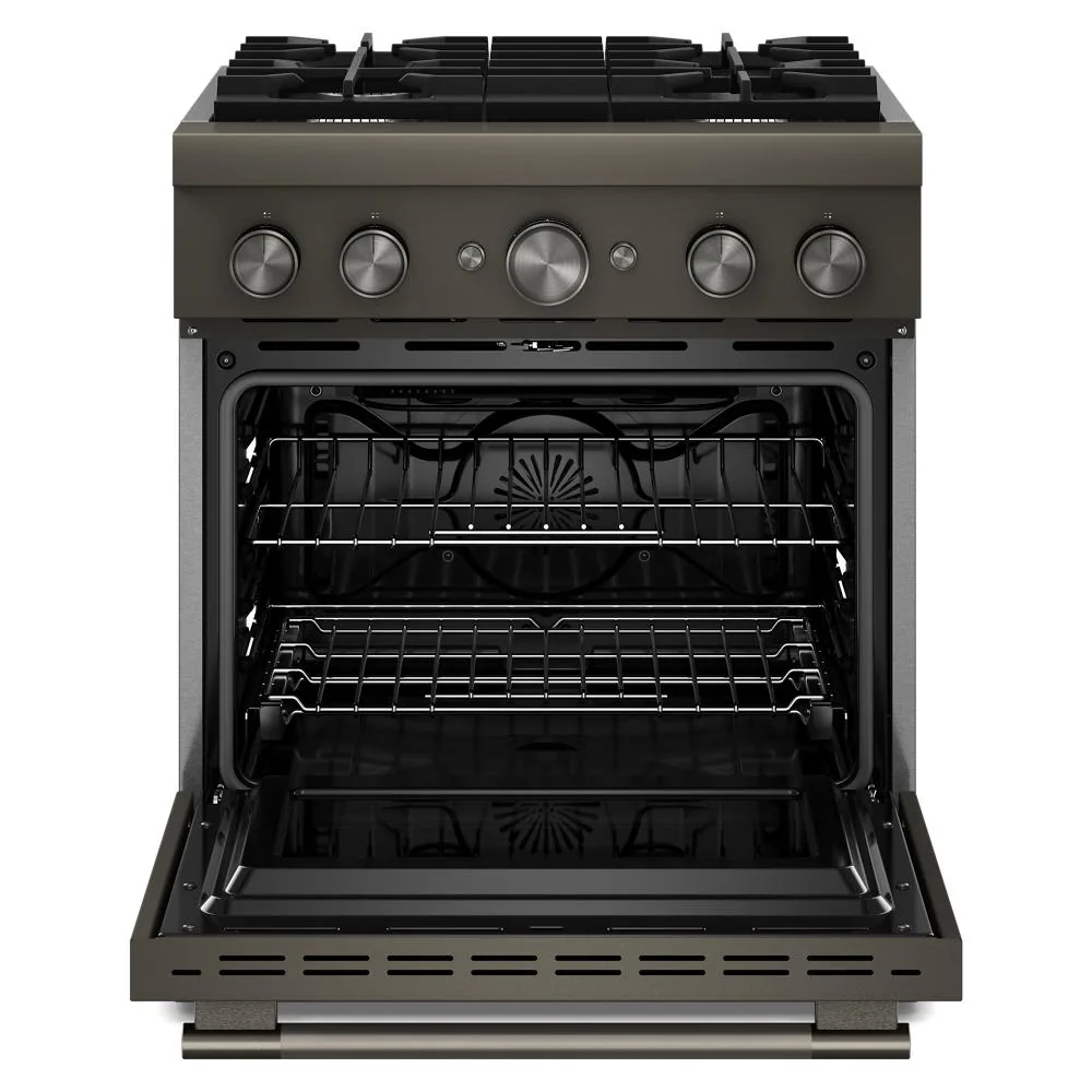 30-Inch 4 Burner Commercial-Style Dual Fuel Range with No Preheat Air Fry Mode KFDS930SBE
