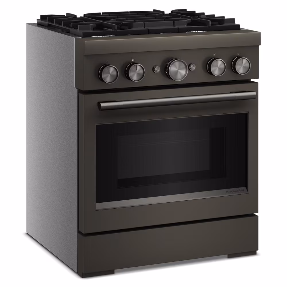 30-Inch 4 Burner Commercial-Style Dual Fuel Range with No Preheat Air Fry Mode KFDS930SBE