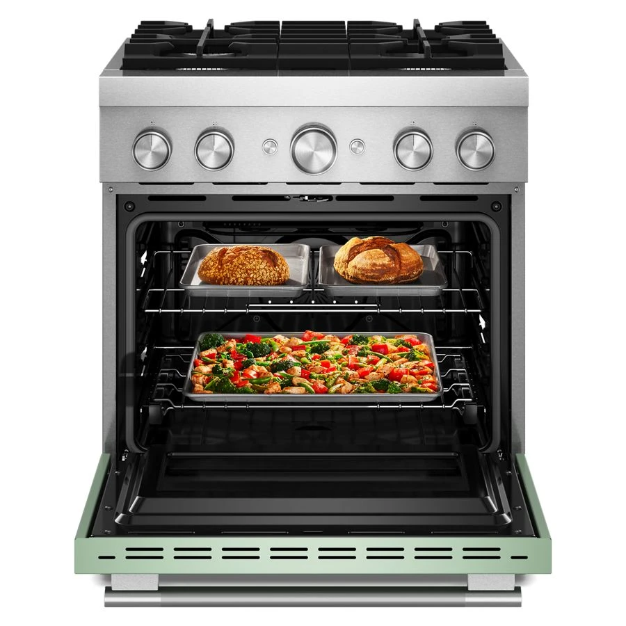 30-Inch 4 Burner Commercial-Style Dual Fuel Range with No Preheat Air Fry Mode KFDS930SDC
