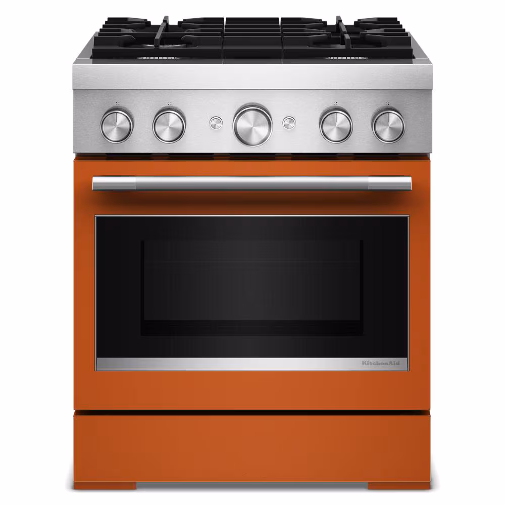 30-Inch 4 Burner Commercial-Style Dual Fuel Range with No Preheat Air Fry Mode KFDS930SSC